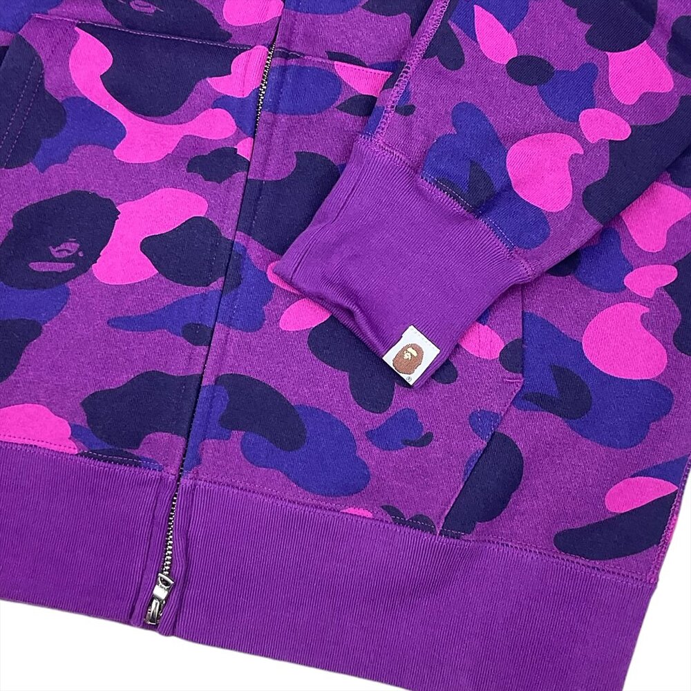 BAPE Color Camo Shark WGM Full Zip Hoodie Purple | A Bathing Ape - Picture 9 of 12